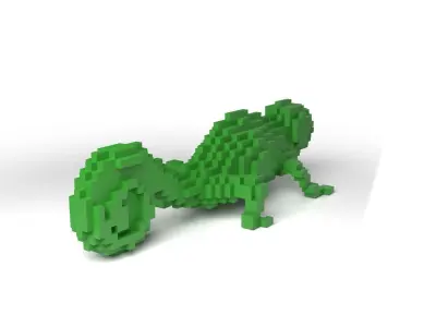 Chameleon Minecraft Voxel Low-poly 3D model
