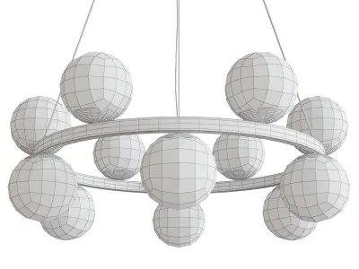 Bubbles Brass Ring Pendant Light low poly 3d model Low-poly 3D model