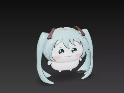 figura miku x chikawa 3D print model