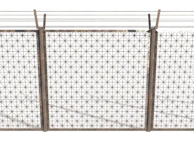 Low Poly Modular Fence 2 Low-poly 3D model