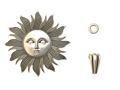 Radiant Sun Pendant 3D print model