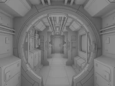 Spaceship Interior C HD 3D model