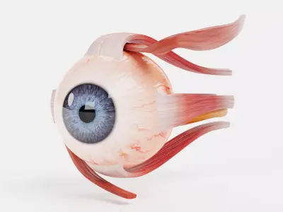 Eye with Extraocular Muscles - Realistic Human Anatomy 3D model