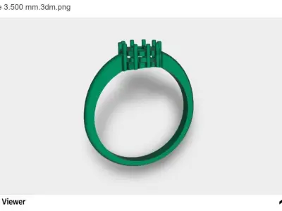 Women Ring With Round Cut Center Stone 3D print model