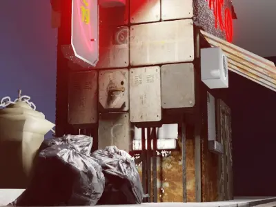 CYBER TACO SHOP Low-poly 3D model