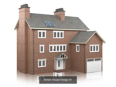 British House Design Collection - 6 Pieces 3D Model Pack
