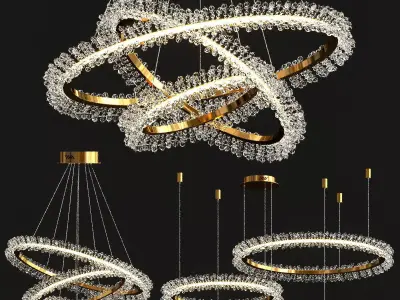 Collection crystal rings 3D model