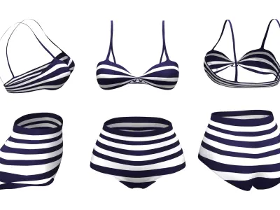 High Waist Bikini Low-poly 3D model