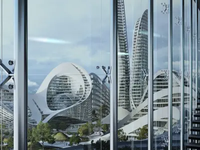 Spider Glass Wall System 3D model