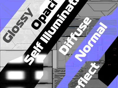 Sci-fi Textures Starter Pack Low-poly 3D model