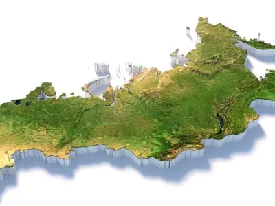 Russia Terrain Country 3D model
