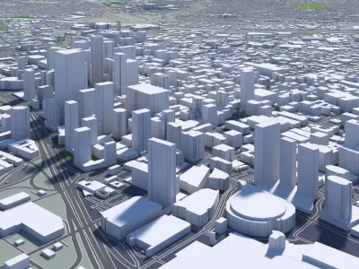 Los Angeles Downtown Center  City Town USA California Low-poly 3D model