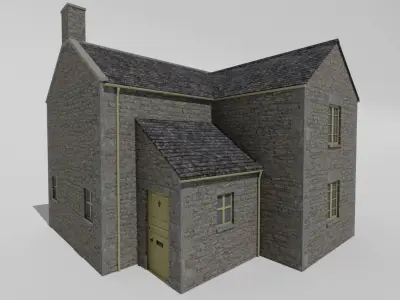british cotswold stone country house Low-poly 3D model