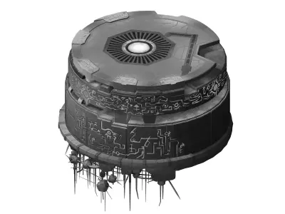 Relics - wall rounded surface 3D model