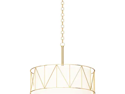 Charme pendant chandelier in gold color 3D model