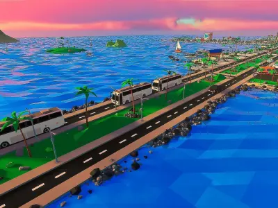 Islandville Resort Low-poly 3D model