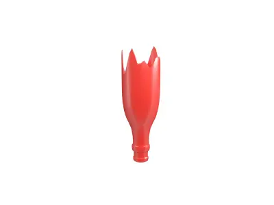 Broken Bottle v1 002 Low-poly 3D model