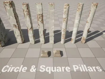 Concrete Damaged Vol 1 Low-poly 3D model