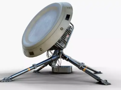 Portable Satellite Antenna MS077 Low-poly 3D model