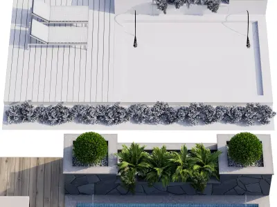 Backyard and Landscape with Pool 12 3D model