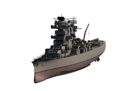 WW2 US NAVY HEAVY CRUISER  USS RANGER 3D model