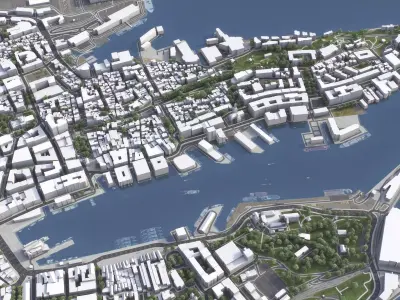 Bergen Low-poly 3D model