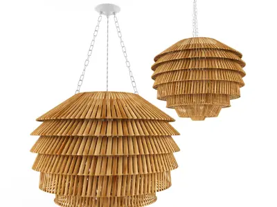 Lamp rattan bamboo outdoor 3D model