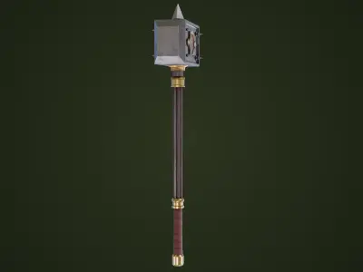  5 Battle Hammers All PBR Unity UE Textures 