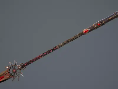 Combat Staff 2 3D Model Low-poly 3D model