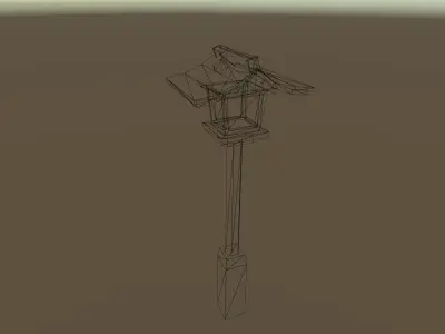 Japan Street Lamp Low-poly 3D model