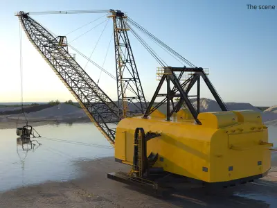  Dragline Excavator Mining Machine Yellow 