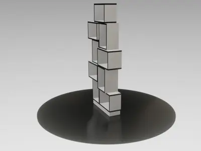 shelf book with squares on top Low-poly 3D model