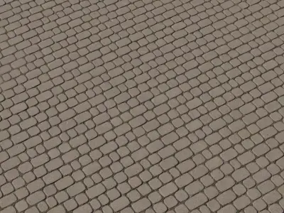 Rounded Concrete Cobblestone Pavers PBR Texture  Texture