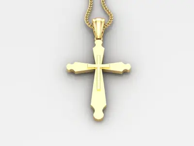 Light Gold 18K Cross Pendant 2CP028 3D print model