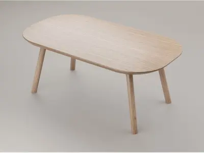 Coffee Table light Oak wood  PBR  3dmodel Low-poly 3D model