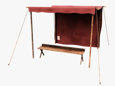 Market Stall Cotton Low-poly 3D model