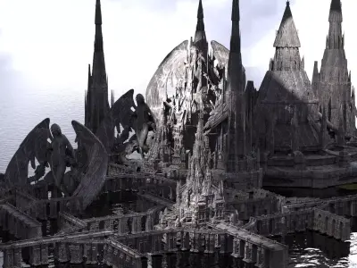 Mistress of evil castle City Kitbash 3D model