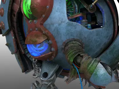 heron robot sci fi 3D model