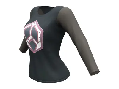 Long Sleeve Black Activist Tshirt Low-poly 3D model