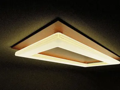 Wooden Ceiling Lamp Free low-poly 3D model