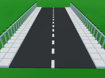 Low Poly 3D Road  Low-poly 3D model