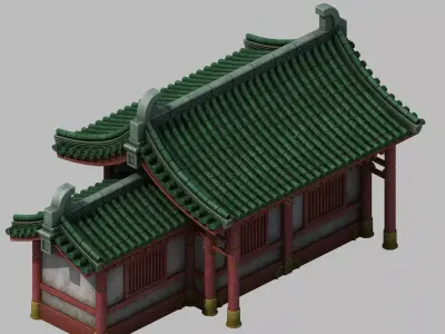 Game Building - Yan overlooking the house 05 3D model