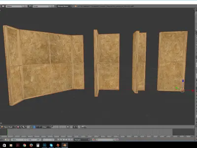 Modular construction site wall partition kit Low-poly 3D model