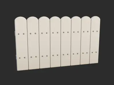 Cartoon Fence 7 Low-poly 3D model