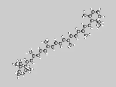 Collection of carotene molecules 3D model