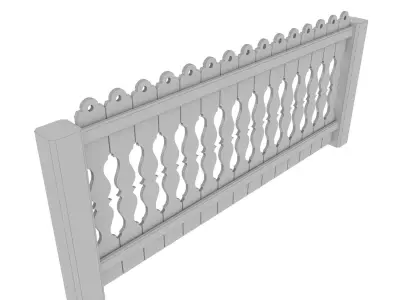 Wooden fencing 3D model