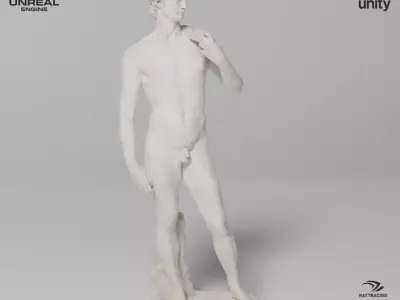 David Sculpture VR AR Mobile-ready Game-ready Low-poly 3D model