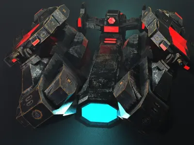 Sci-fi Spaceship Low-poly 3D model