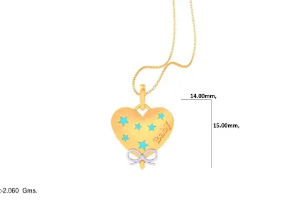 Kids Heart Pendants 3dm STL OBJ FBX Renders Details 3D print model order