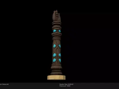 Low Poly Stylized Turkish Totem Low-poly 3D model